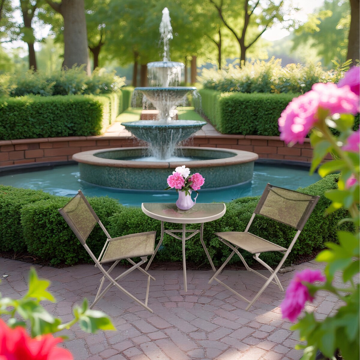 2X Krzesło Zestaw Ogrodowe Na Taras Do Ogrodu Składane Balkonowe Na Balkon