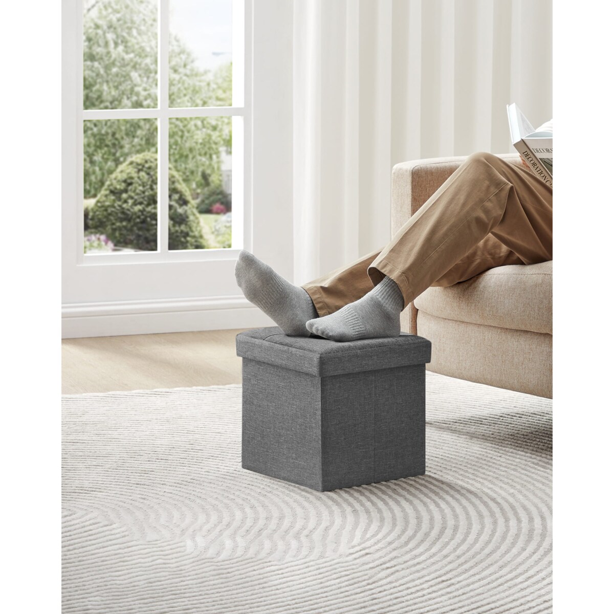Pufa 30X30X30 Cm Ciemnoszary