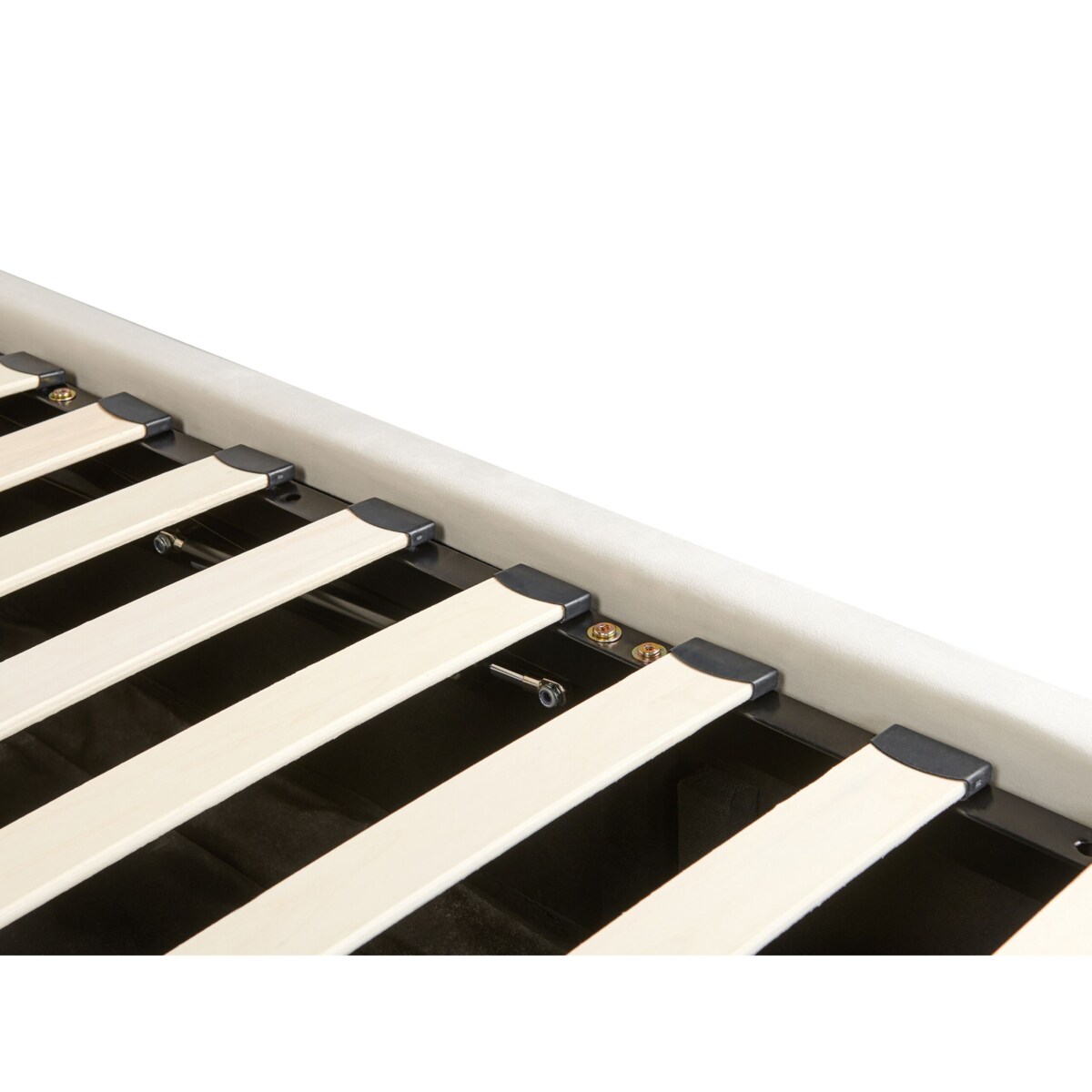 Łóżko z pojemnikiem welurowe 180 x 200 cm złamana biel LUBBON