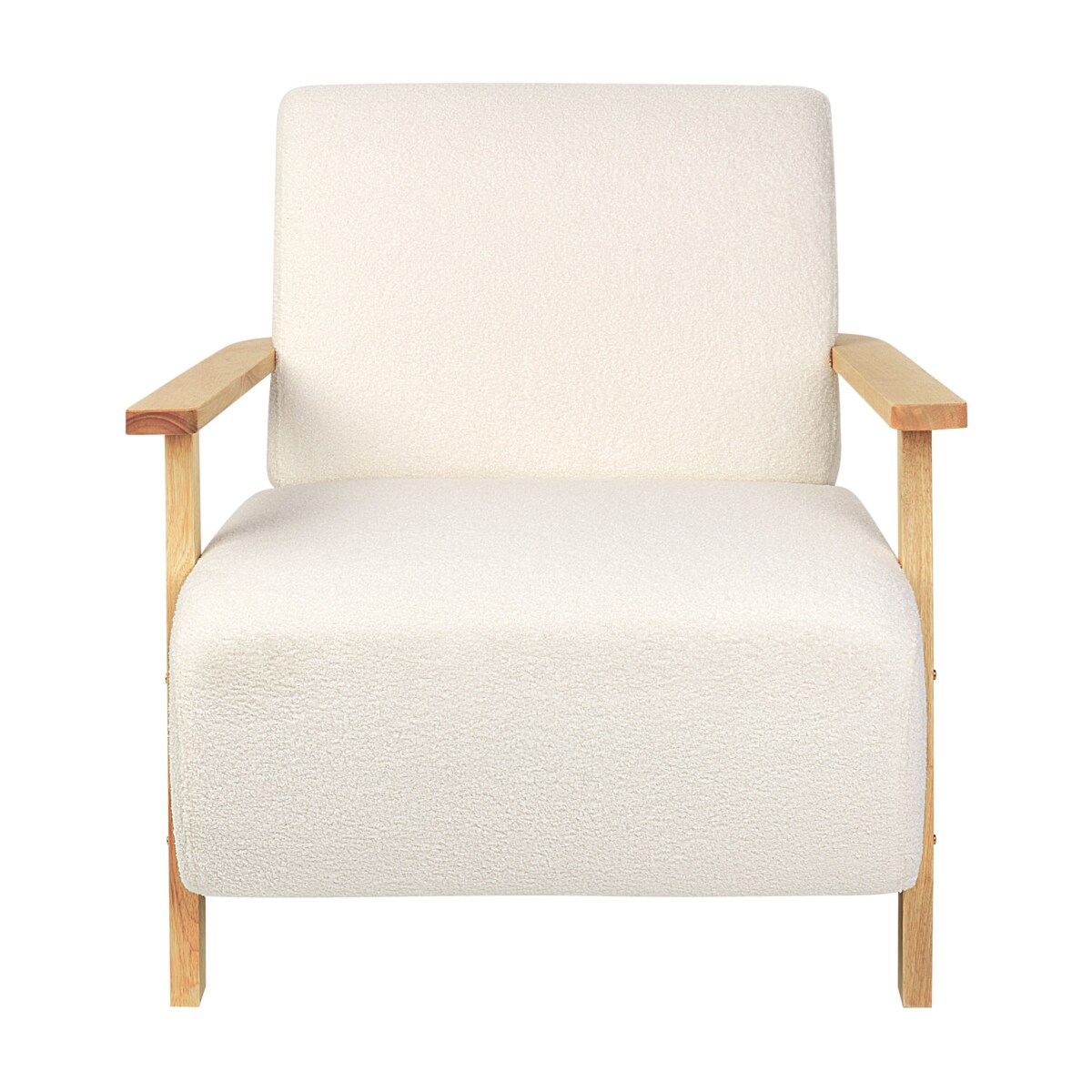 Fotel jasnobeżowy boucle LESJA