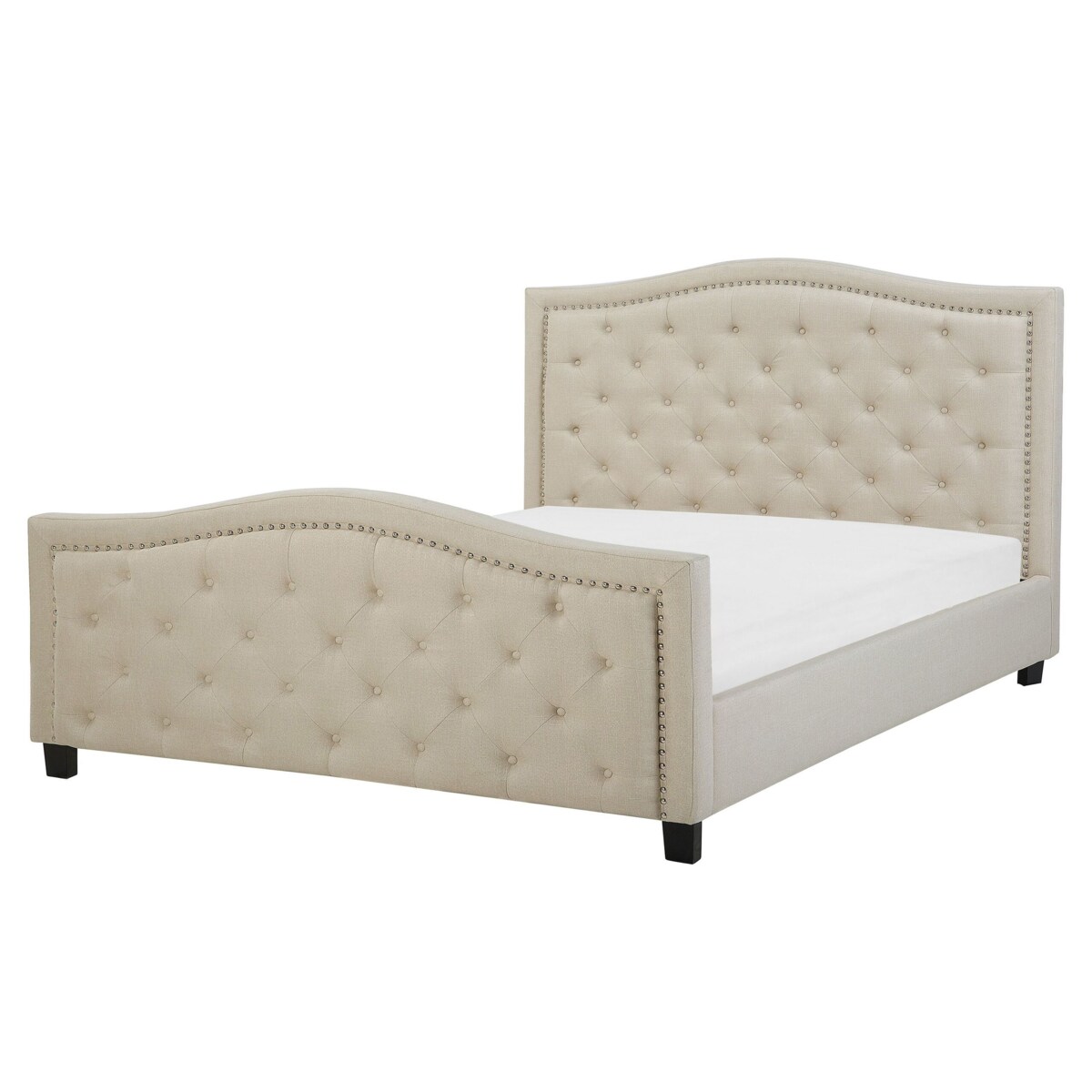 Łóżko tapicerowane 160 x 200 cm beżowe AUREL