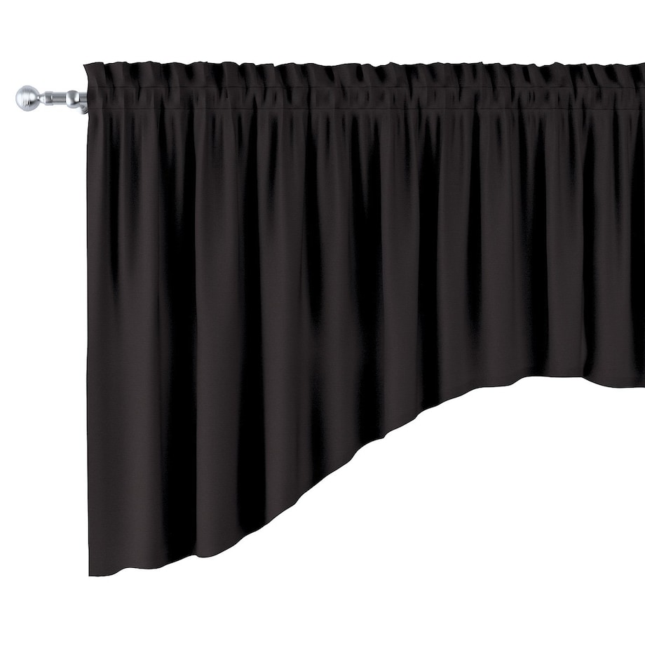 Lambrekin łuk, Black (czarny), 250 x 75+5 cm grzywka, Cotton Panama
