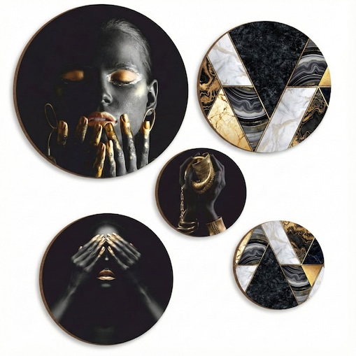 Obrazy na ścianę do sypialni pokoju salonu Okrągła ozdoba ścienna Kobieta