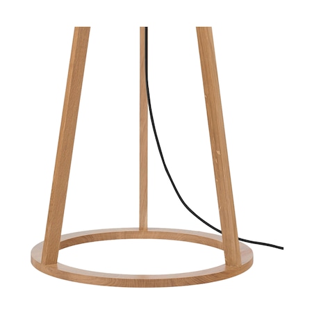 Drewniana Lampa Podłogowa BRITOP Lighting 1xE27 Max.60W Dąb Olejowany FSC z Kremową Tkaniną, Polski Producent, 1 szt.