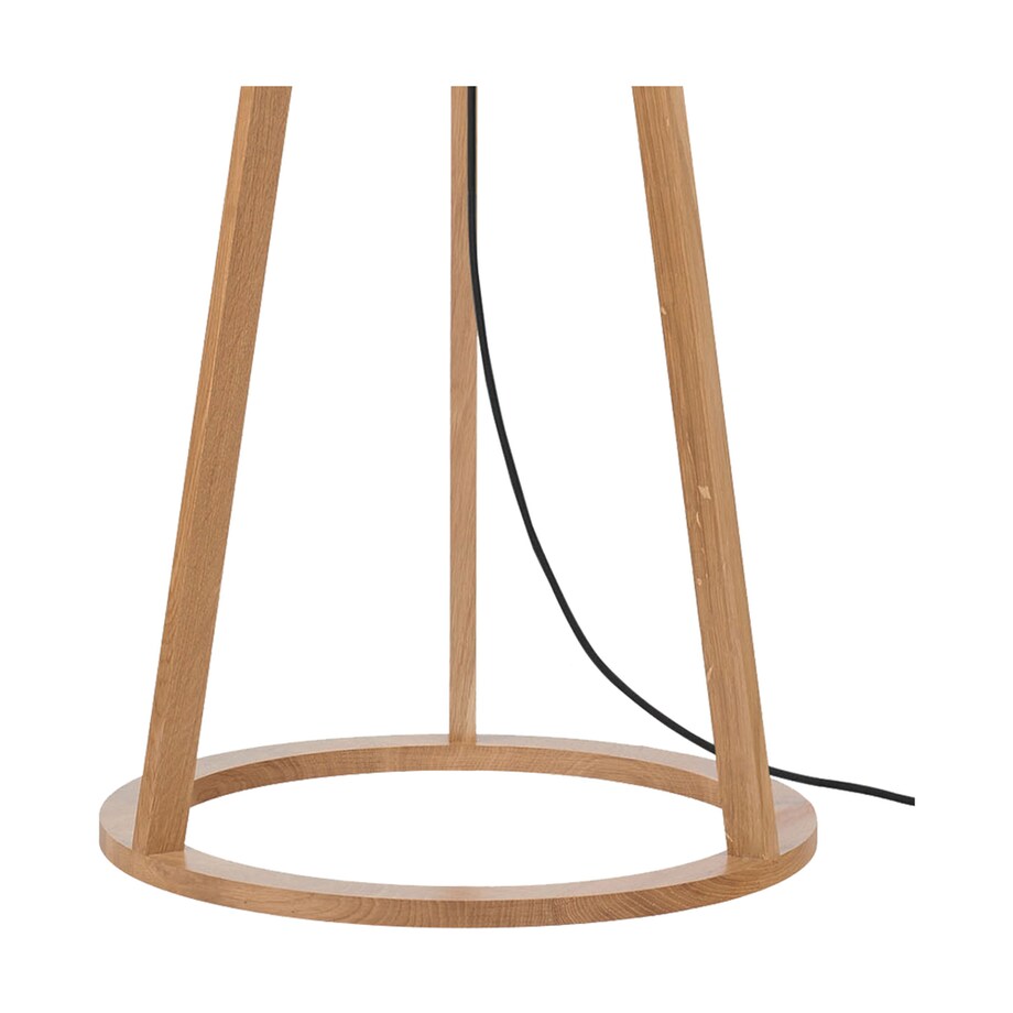 Drewniana Lampa Podłogowa BRITOP Lighting 1xE27 Max.60W Dąb Olejowany FSC z Kremową Tkaniną, Polski Producent, 1 szt.