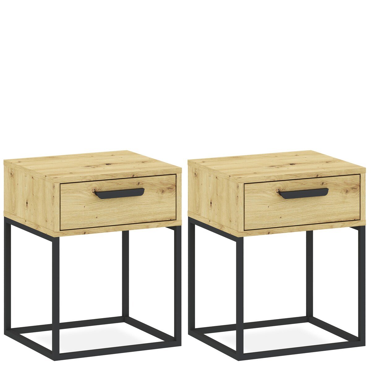 Konsimo RECTUS Zestaw stolików nocnych 2szt.w kolorze dębu artisan