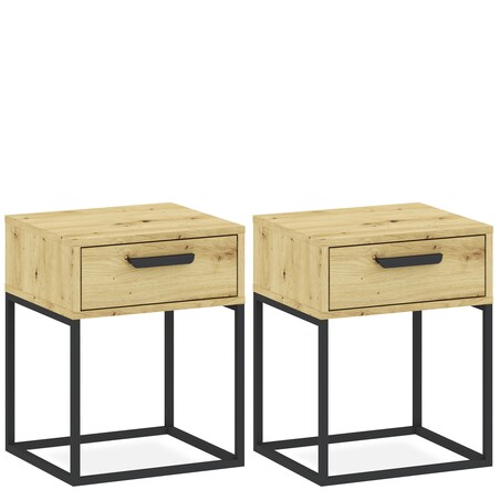 Konsimo RECTUS Zestaw stolików nocnych 2szt.w kolorze dębu artisan