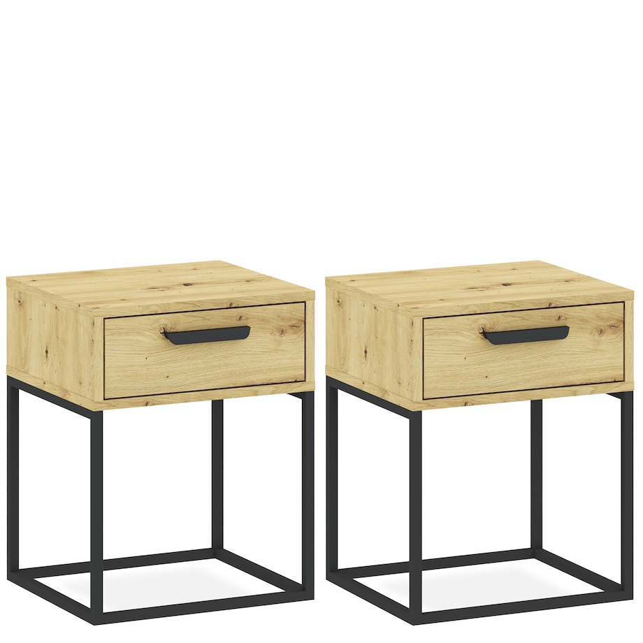 Konsimo RECTUS Zestaw stolików nocnych 2szt.w kolorze dębu artisan