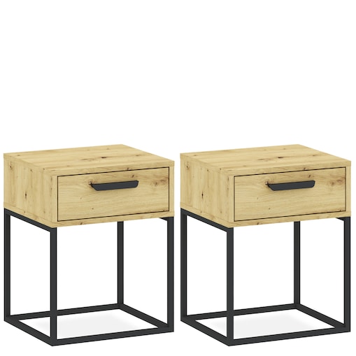 Konsimo RECTUS Zestaw stolików nocnych 2szt.w kolorze dębu artisan