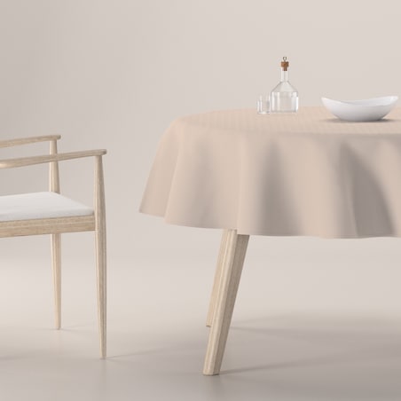 Obrus okrągły 130 x 130 cm jasnobeżowy