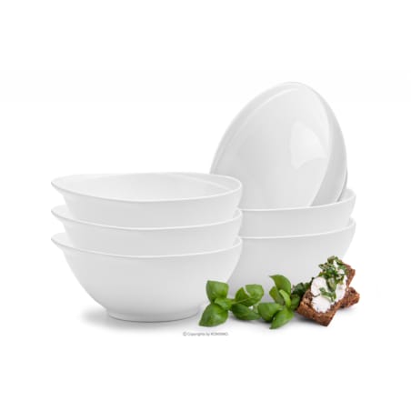 Konsimo RESEDA Zestaw misek porcelanowych dla 6 osób biały, biały