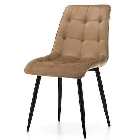 Krzesło tapicerowane welurowe CHIC velvet beżowy do salonu jadalni