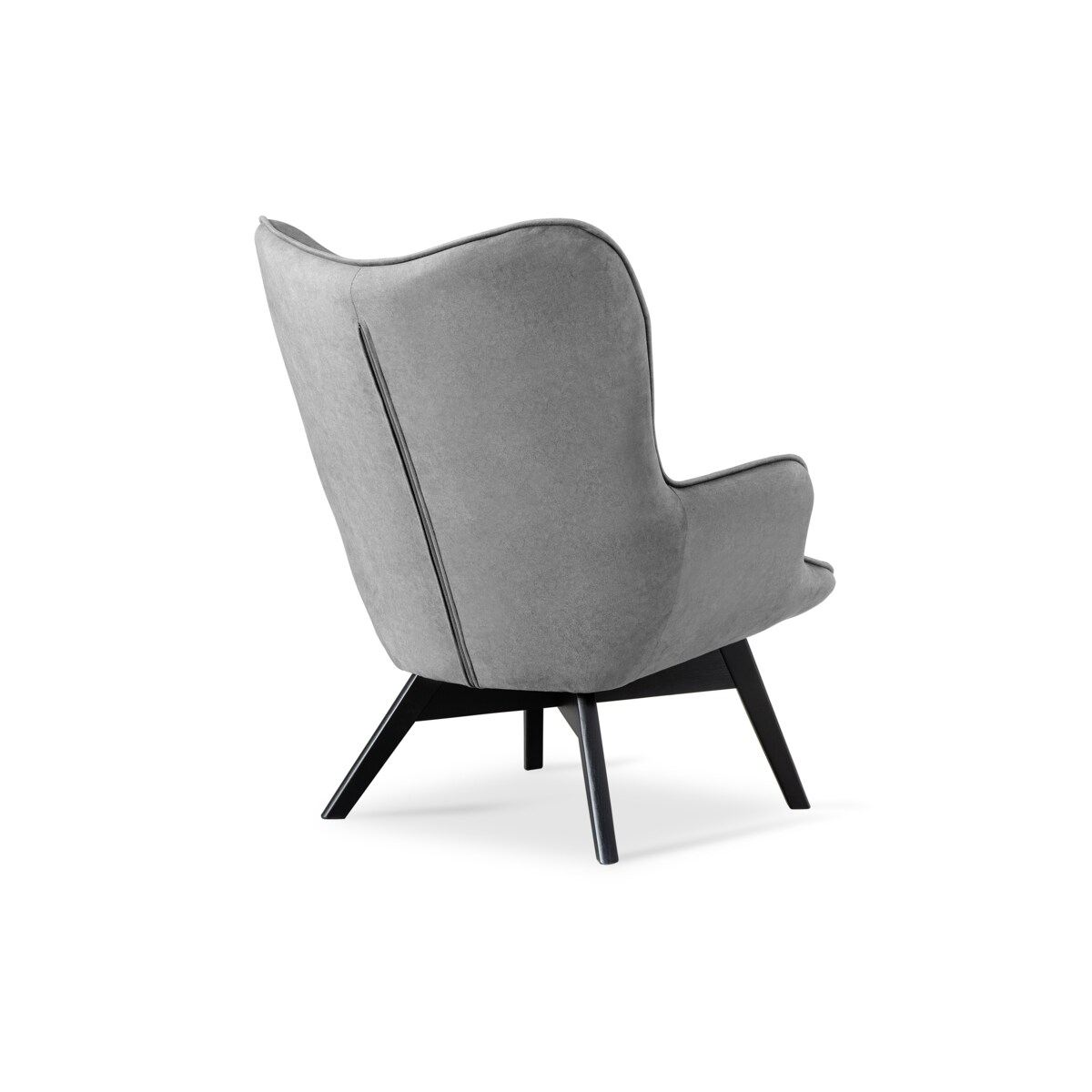 KONSIMO GLORI Fotel relaksacyjny welur z pikowaniem jasnoszary