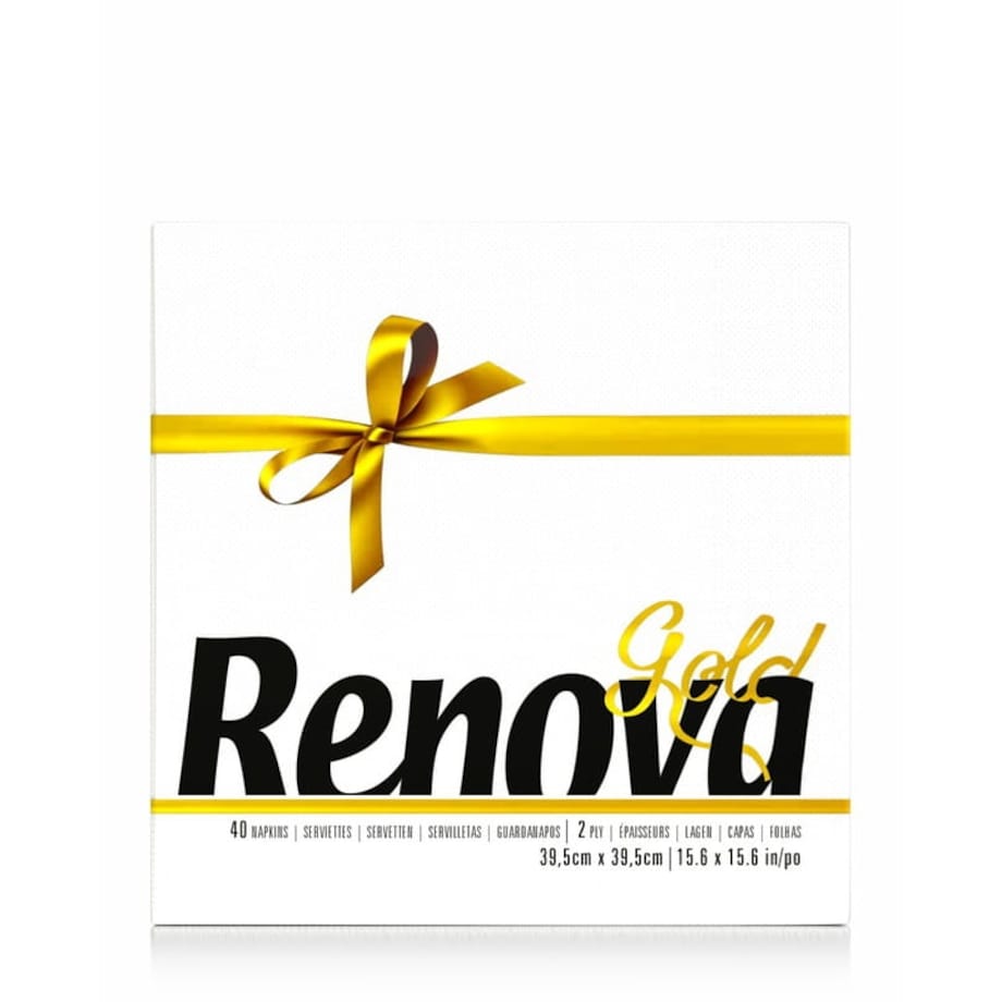 Serwetki stołowe Renova Gold białe 40 szt