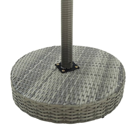vidaXL Stolik ogrodowy, szary, 60,5x106 cm, polirattan