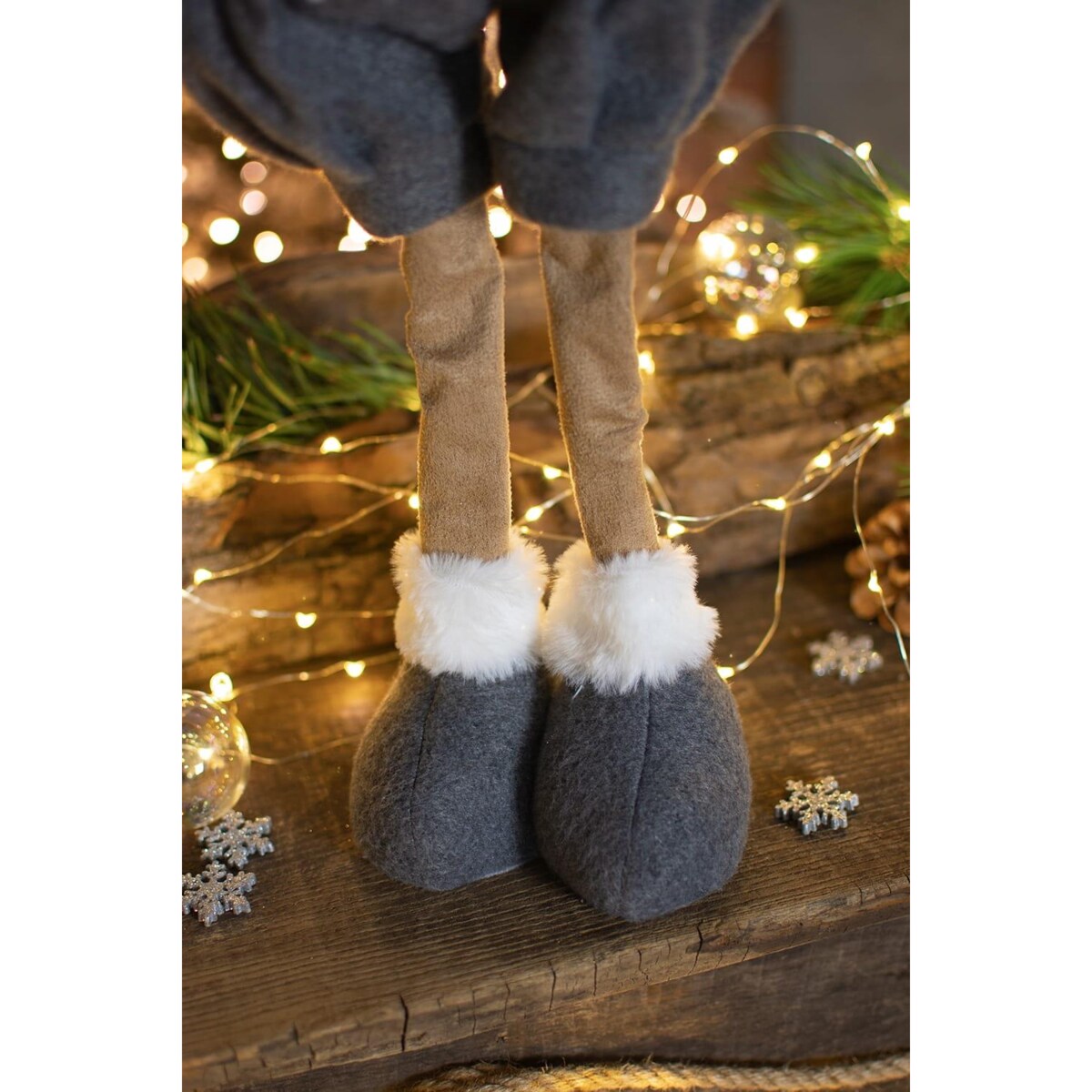 PLUSZOWY RENIFER 70 cm SZARY figurka świąteczna