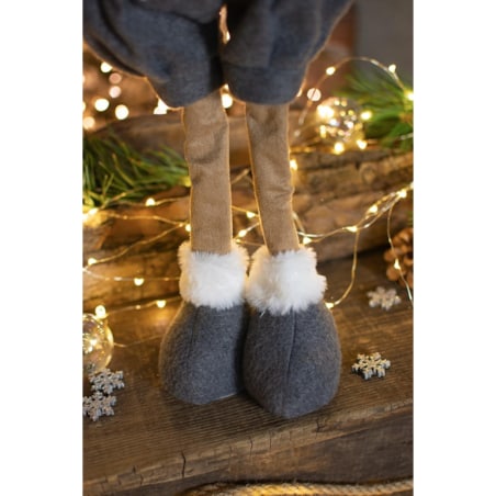 PLUSZOWY RENIFER 70 cm SZARY figurka świąteczna