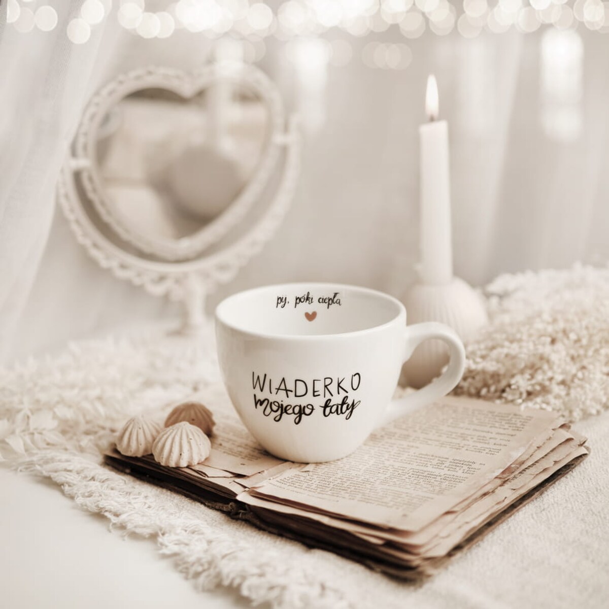 Biały kubek porcelanowy 500 ml - zabawny napis wiaderko mojego taty dla taty na Dzień Ojca