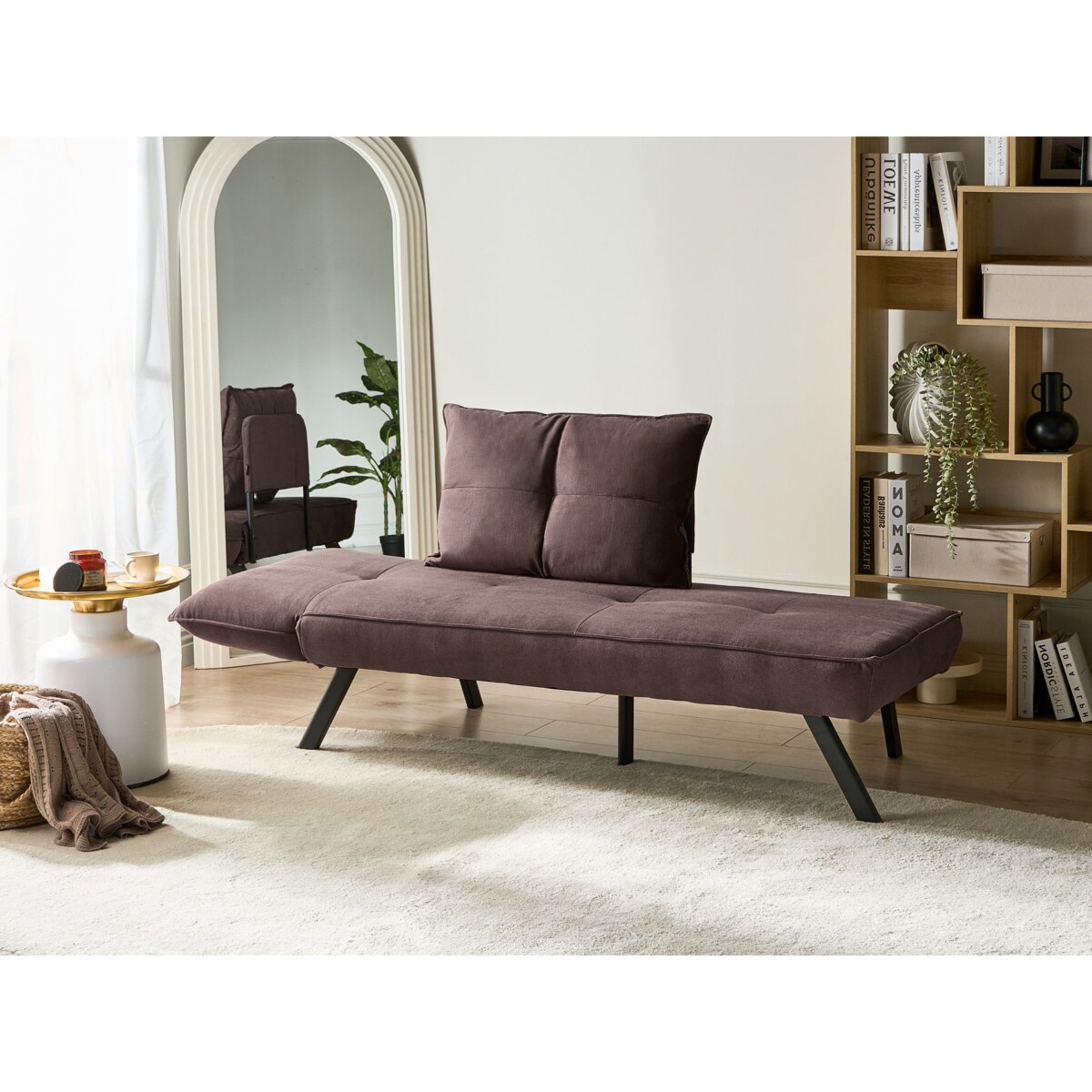 Szezlong lewostronny ROCAMADOUR Brązowy