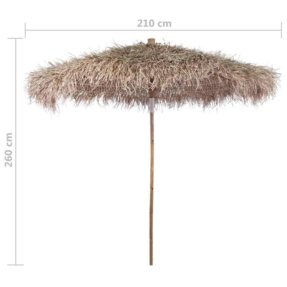 vidaXL Parasol bambusowy z pokryciem z liści bananowca, 210 cm