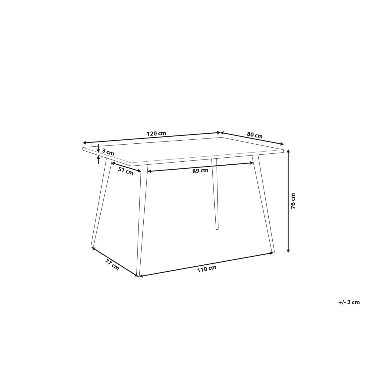 Stół do jadalni 120 x 80 cm imitacja betonu z czarnym SANTIAGO