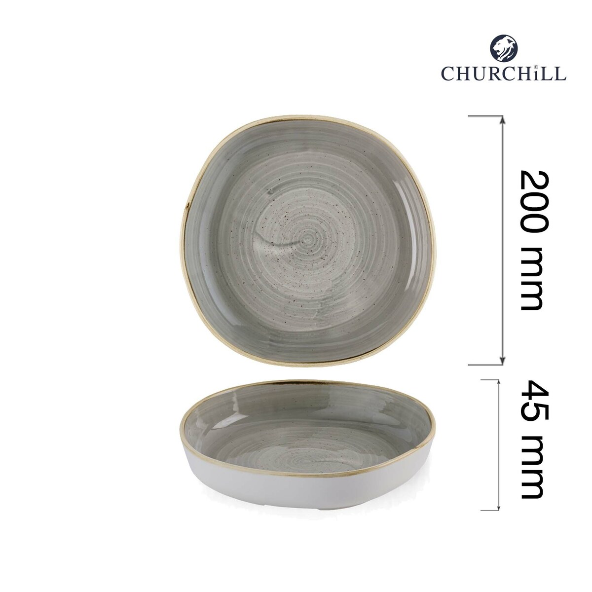 Talerz organiczny z wysokim rantem Stonecast Peppercorn Grey, 200mm