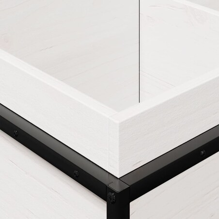 vidaXL Donica ogrodowa, biała, 80x40x50 cm, lite drewno sosnowe