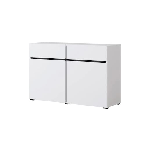 Komoda CROSS 2D2S 119cm biała/czarna