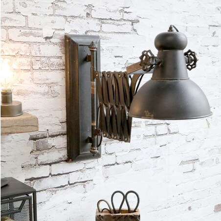 Kinkiet metalowy postarzany z wysięgnikiem Factory