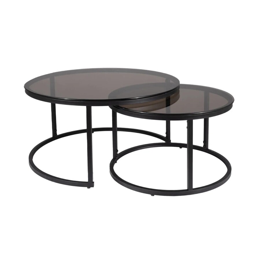 Zestaw 2 ław FERRANTE E szary/czarny mat