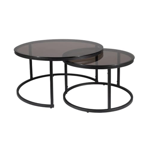 Zestaw 2 ław FERRANTE E szary/czarny mat