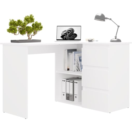 Biurko narożne Nicea prawe biały mat 120x48,5x75 cm 1 szt.