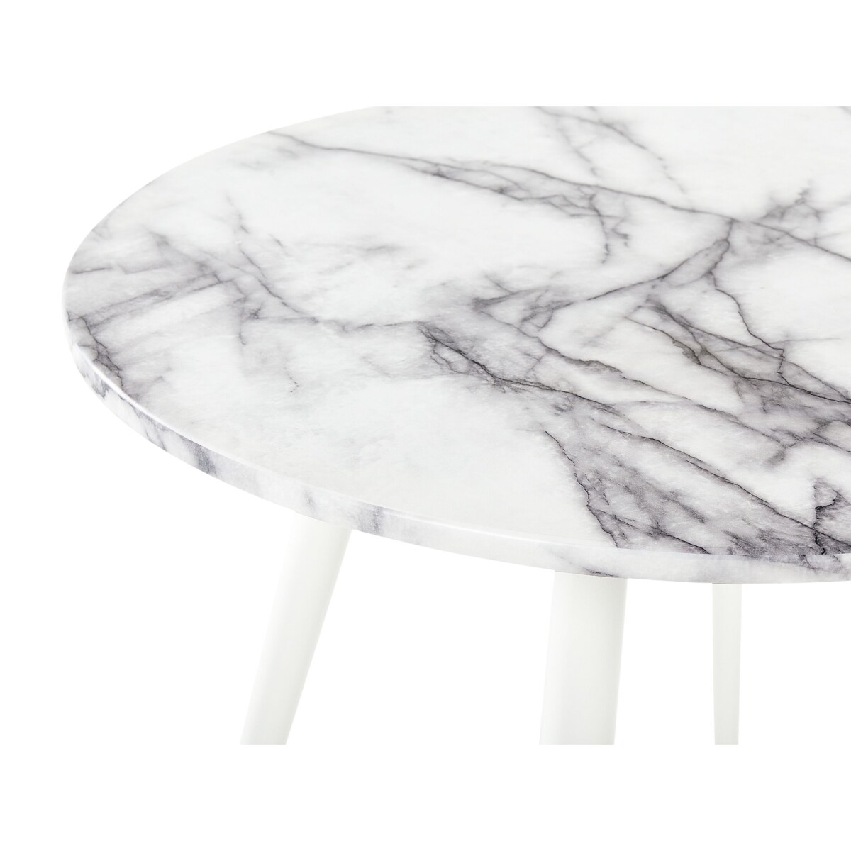 Stół do jadalni okrągły ⌀ 80 cm efekt marmuru z białym GUTIERE