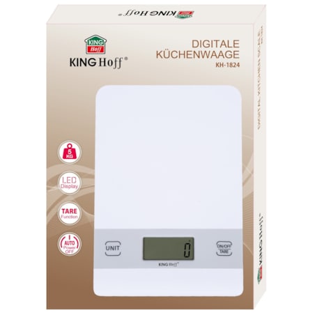 Elektroniczna waga kuchenna 1g 5kg biała KINGHOFF