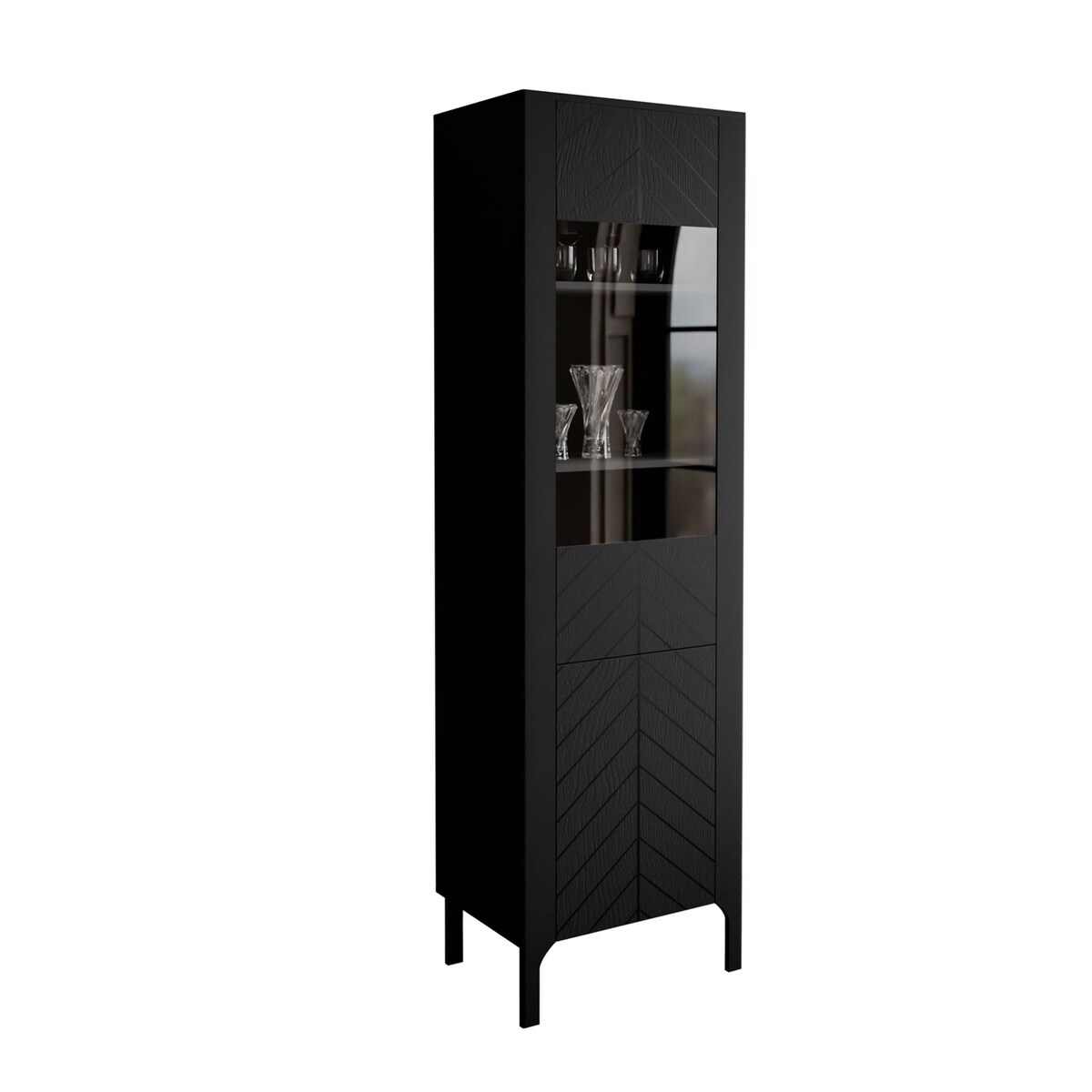 Przeszklona witryna LUMI, czarna