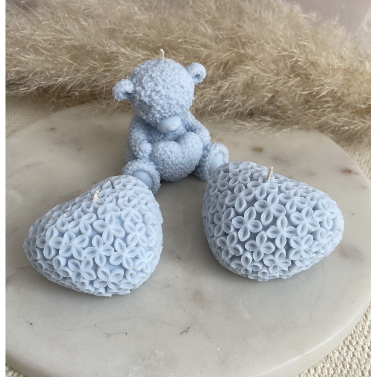 Zestaw prezentowy miś misiu, serca "Baby Teddy Bear " świece ekologiczne sojowe- pudełko prezentowe