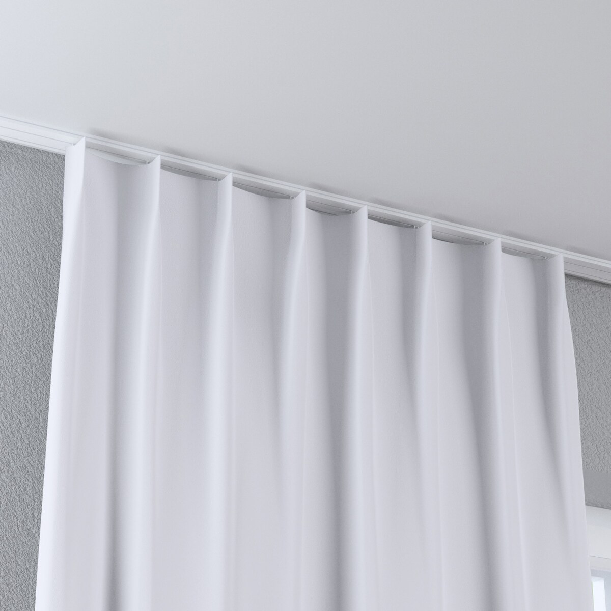 Zasłona na haczykach flex pojedynczych 130x245 stalowa biel