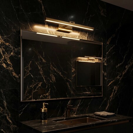 Kinkiet App1864-1W 60Cm Led Złoty, Aluminium, Tworzywo Sztuczne