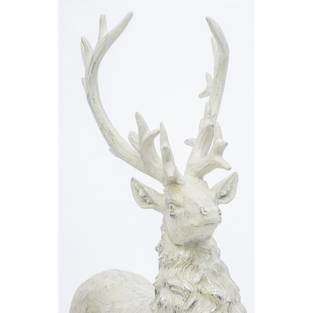 Dekoracja - figurka stojącego białego jelenia 52x15x30 cm KARGU