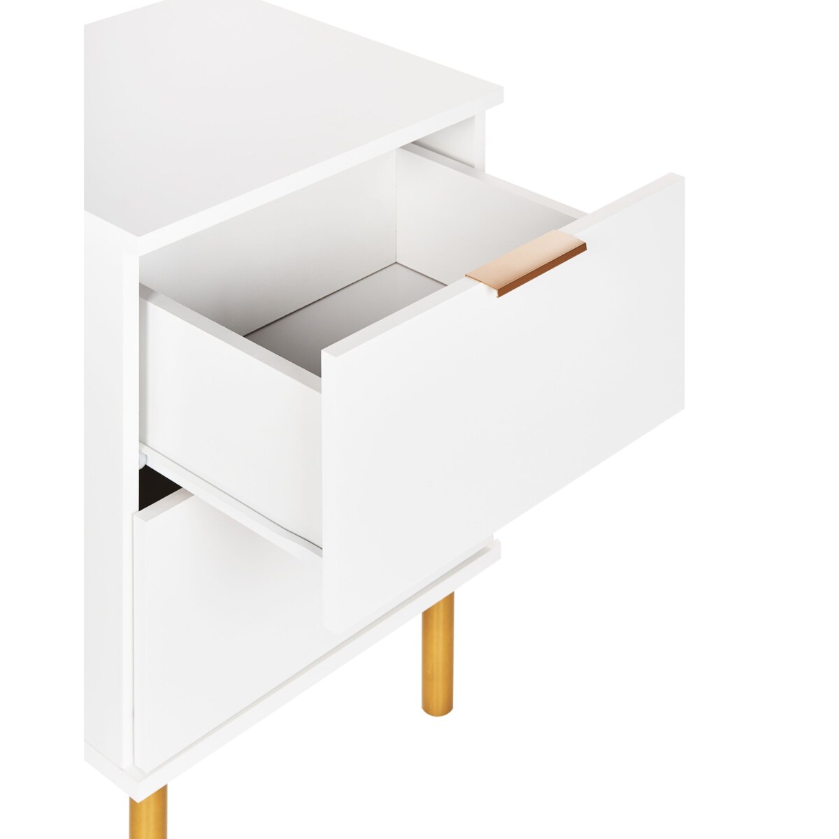 Szafka nocna 2 szuflady Biały WALPOLE