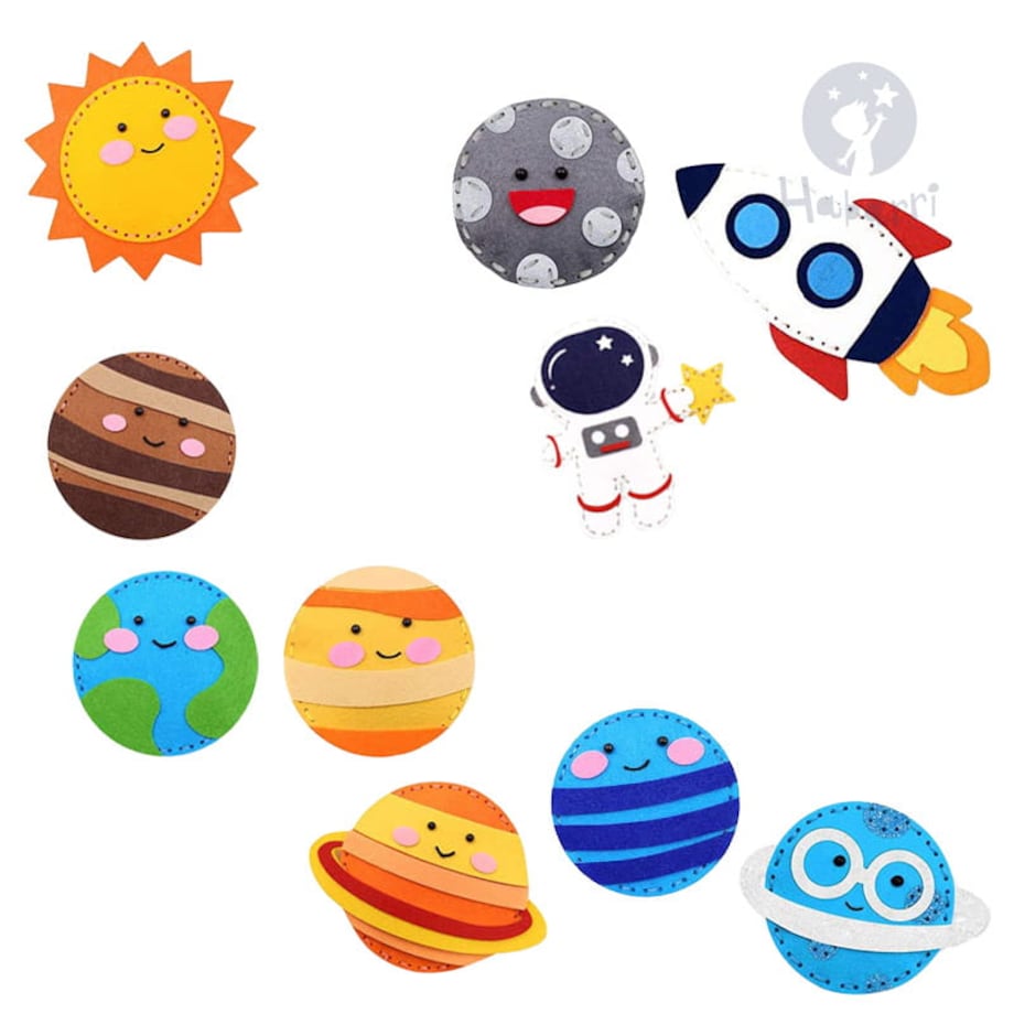 Kosmos - filcowy zestaw do szycia DIY - 11 elementów