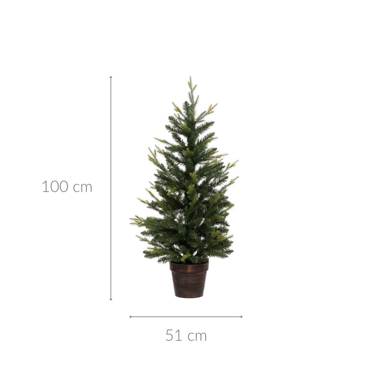 Choinka sztuczna w doniczce, zielona, 100 cm, tworzywo sztuczne