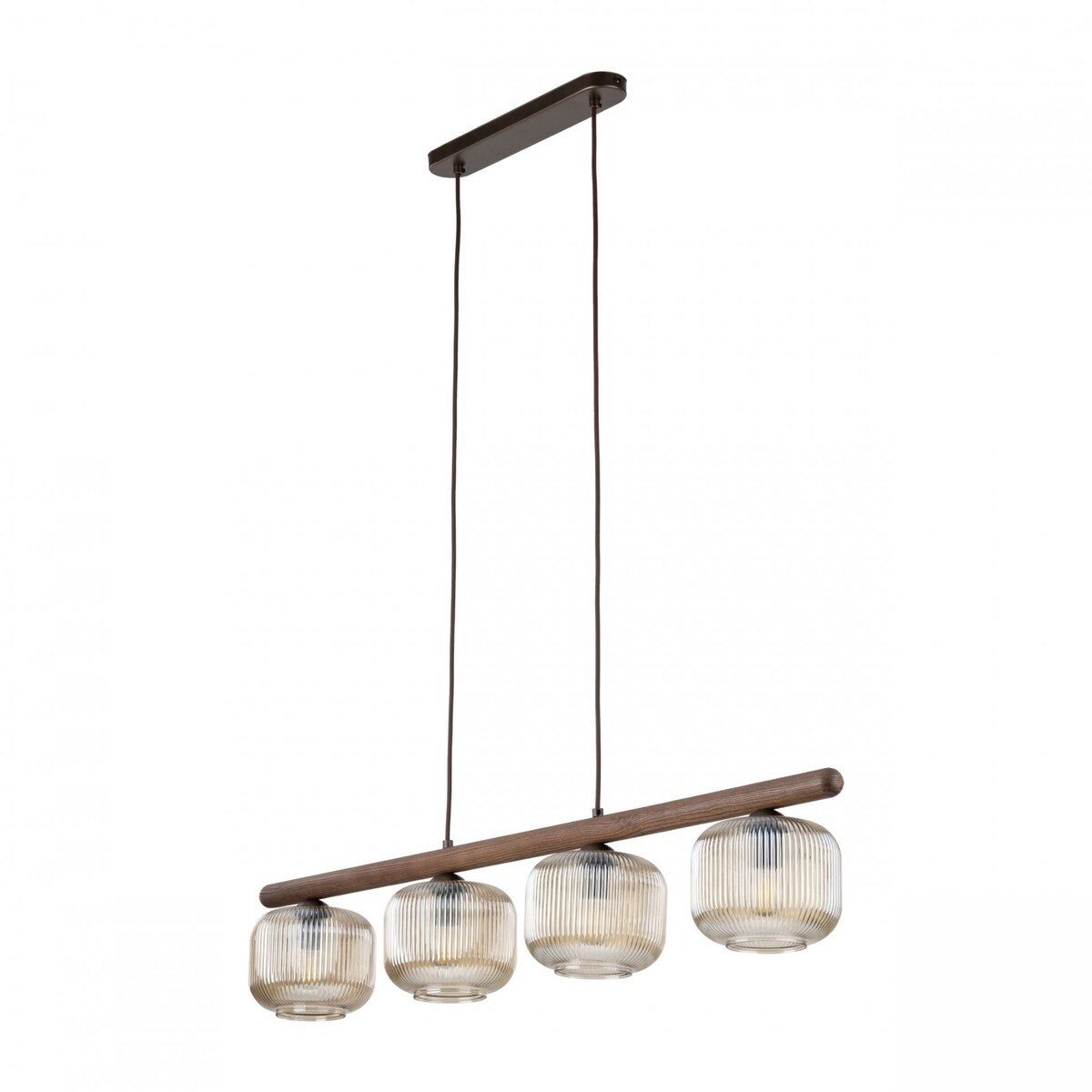 Lampa wisząca TK Lighting SALVIA BROWN 11070, 4xE14, regulowana, brąz/koniak, metal szkło drewno