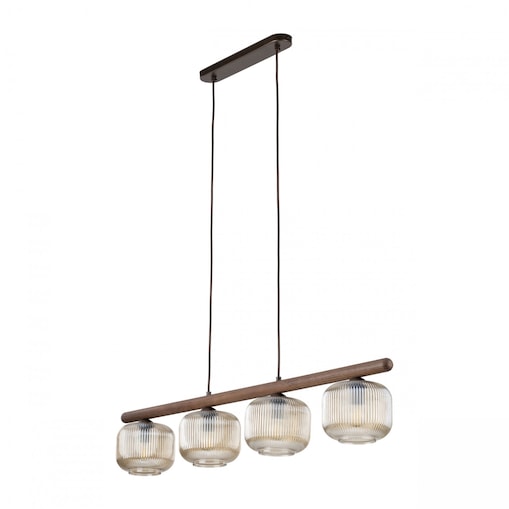 Lampa wisząca TK Lighting SALVIA BROWN 11070, 4xE14, regulowana, brąz/koniak, metal szkło drewno