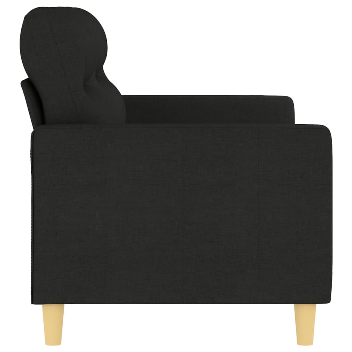 vidaXL Sofa 2-osobowa, czarna, 140 cm, tapicerowana tkaniną