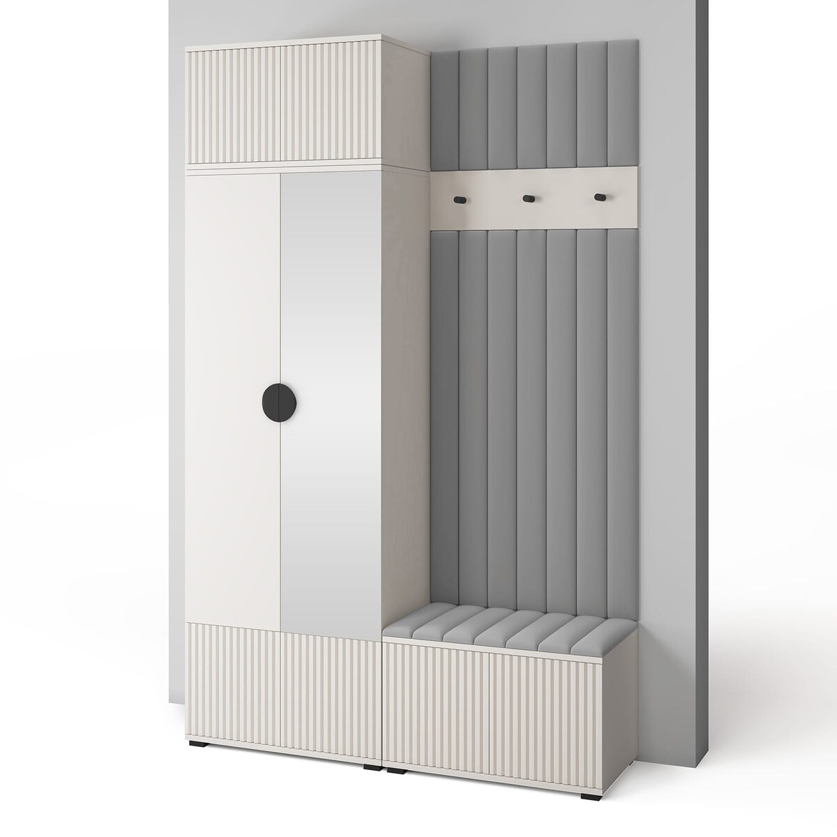 Pojemna garderoba Ritmo wersja 4 z panelami Trinity 14 kaszmir