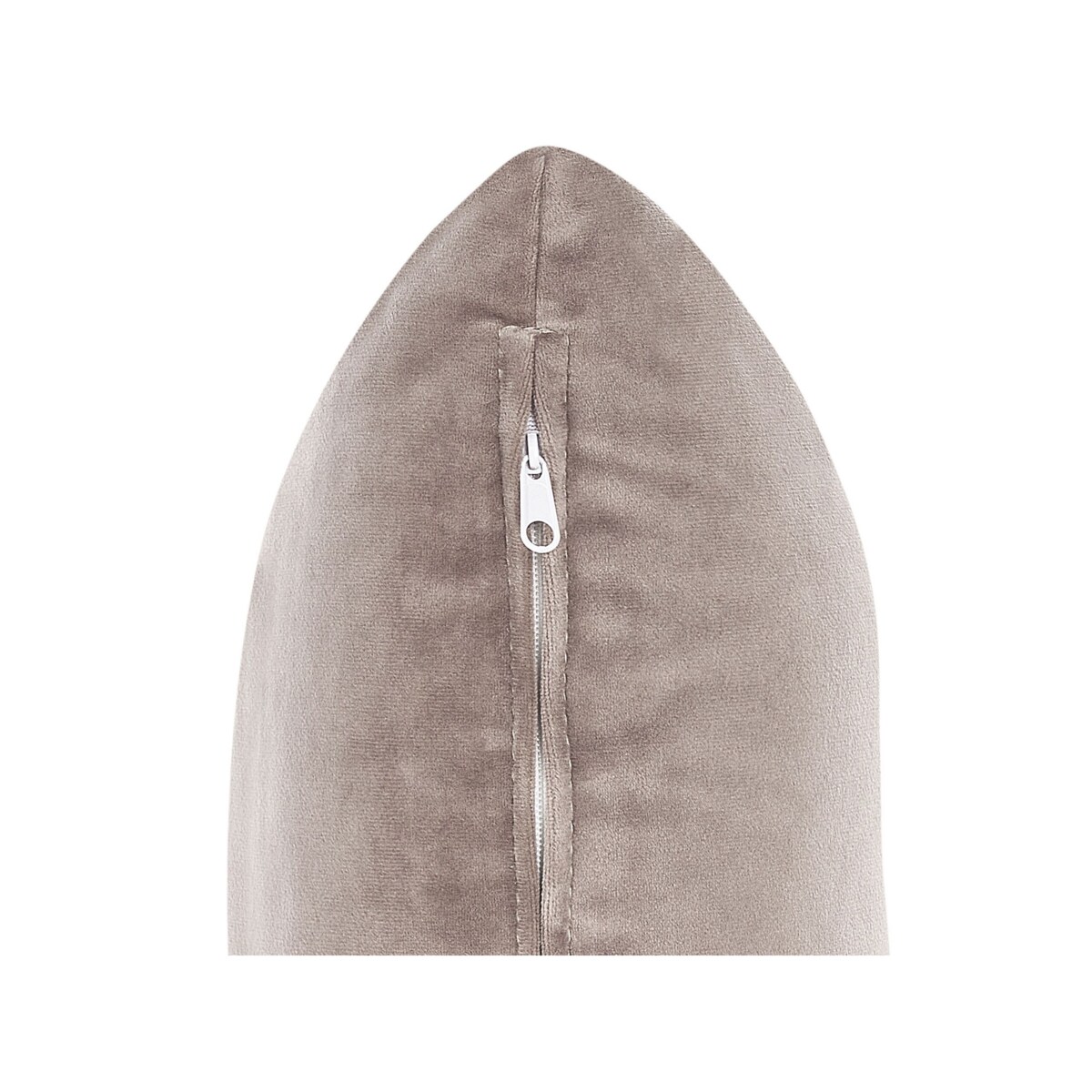 Szezlong welurowy prawostronny beżowoszary CHAUMONT