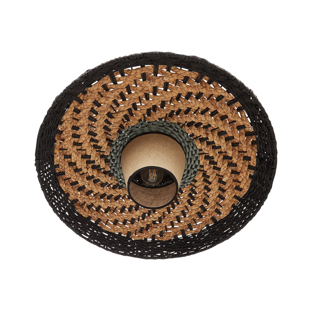 Lampa podłogowa pleciona czarna KALOMO