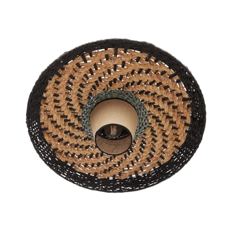 Lampa podłogowa pleciona czarna KALOMO