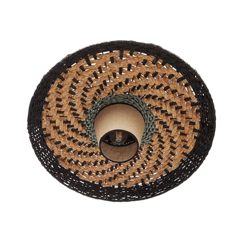 Lampa podłogowa pleciona czarna KALOMO